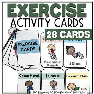 Exercise Activity Cards for Kids | Movement Break Cards for Kids | Brain Breaks for Classroom | Occupational Therapy | Physical Therapy
