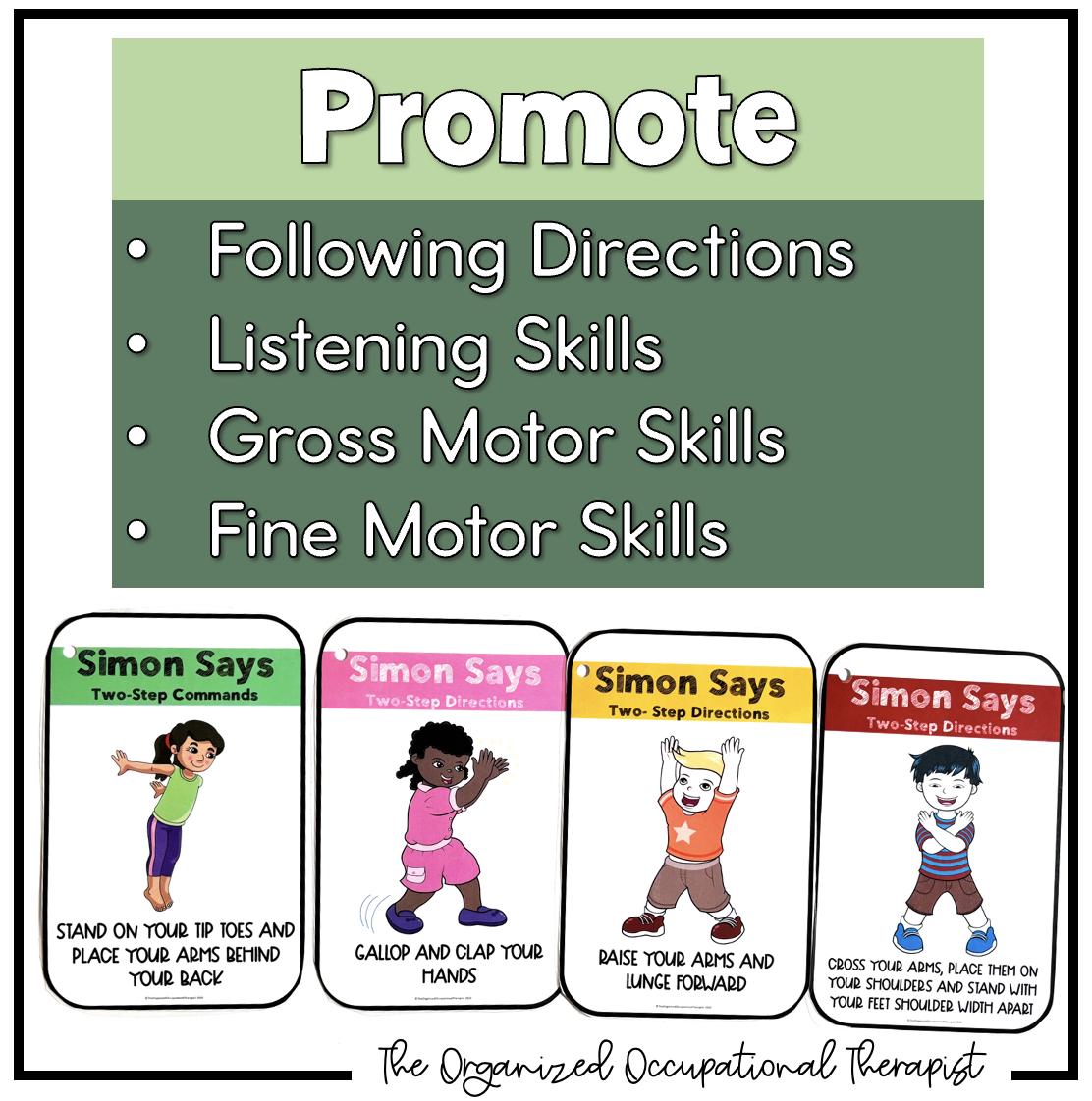 Two Step Directives Simon Says 2-step Direction Activity Cards (digital Download) - Etsy