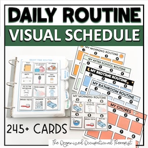 Cartes d'horaires visuels de routine quotidienne pour la maison