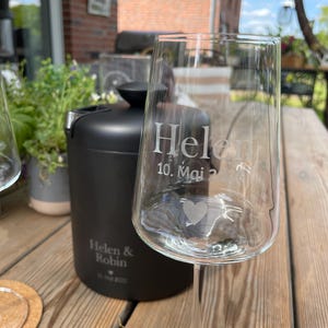 Stielglas Weinglas personalisiert | Gravur durch Etching | Glas mit Namen graviert | Spruch