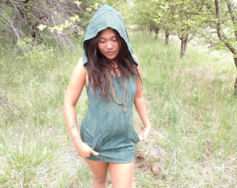 buckcut Hemp hoodie tunic