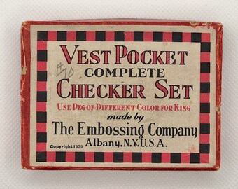 Vintage Vest Pocket Checkers Set