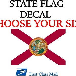 Bandiera dello Stato della Florida, Adesivo, Decalcomania, Bandiera dello Stato della Florida in Vinile da 5 anni