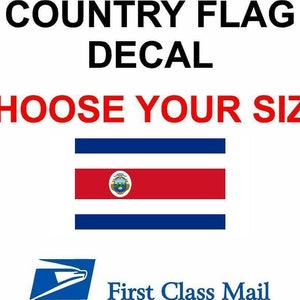 Costa Rica Country Flag, Sticker, Decal, 5Yr Vinyl, Country Flag Of Costa Rica