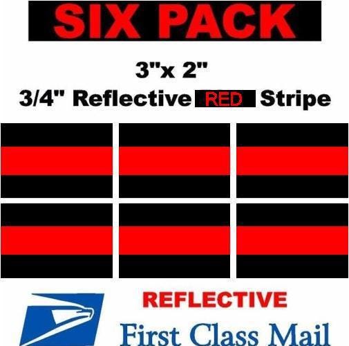 6 Pack 3" X 2" Thin Red Line Window Decal Stickers Firefighter - Etsy