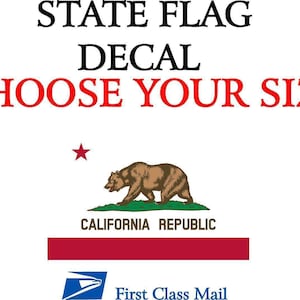 California State Flag, Sticker, Decal, State Flag Of California 5 Yr Vinyl