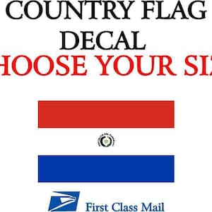 Paraguayan Country Flag, Sticker, Decal, 5Yr Vinyl, State Flag