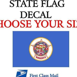 Minnesota State Flag, Sticker, Decal, 5Yr Vinyl State Flag Of Minnesota