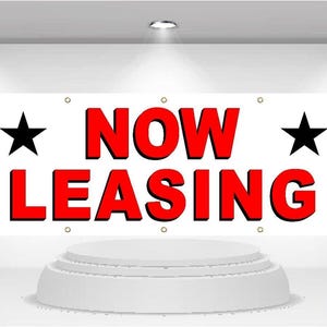 NOW LEASING - Advertising Vinyl Banner Flag Sign printed in the USA