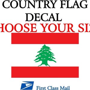 Lebanese Country Flag, Sticker, Decal, 5Yr Vinyl, State Flag