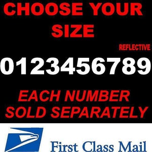 WHITE REFLECTIVE Street Address Mailbox House Number vinyl decal sticker