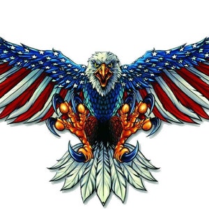 American Flag Bald Eagle Usa Decal Extra Large Sizes Truck Vehicle Window 6Yr