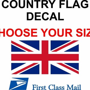 Britain Country Flag, Sticker, Decal, 5Yr Vinyl, United Kingdom / Britsh Flag