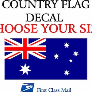 Australia Country Flag, Sticker, Decal, 5Yr Vinyl,Country Flag Of Australia