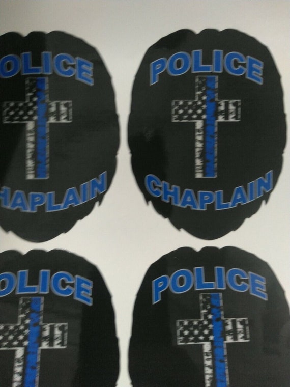 3C Signs Reflective Police Chaplain Vinyl Decal – Badge Design, Various Sizes