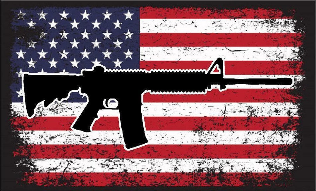 2nd Amendment American Flag Decal – Glossy Vinyl Sticker For Truck, Car, Window – Gun Rights Support