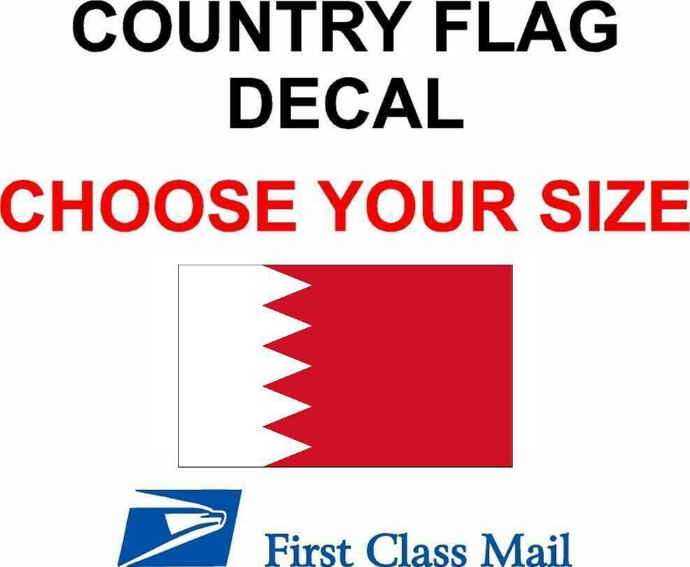 Bahrain Country Flag, Sticker, Decal, 5yr Vinyl, Country Flag of ...