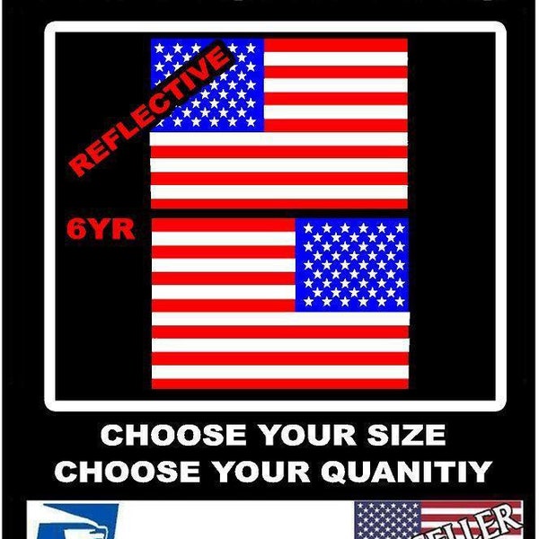 2 REFLECTIVE American Flag USA Mirrored Vinyl Decals for Boat Truck Car