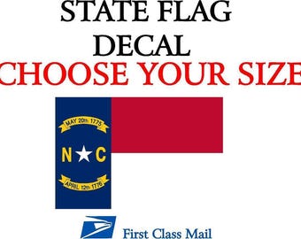 North Carolina State Flag, Sticker, Decal 5Yr Vinyl State Flag Of North Carolina
