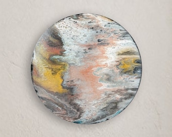 Acrylic picture | Planet picture round | Grey turquoise berry | 30 x 30 cm