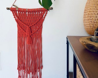 Macrame wall hanging - rust red
