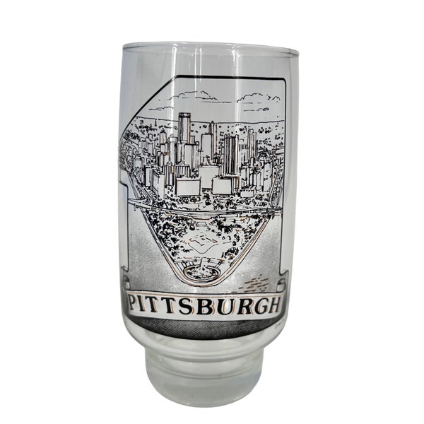 Vintage 1985 PITTSBURGH The POINT SKYLINE Number 1 Drinking Glass