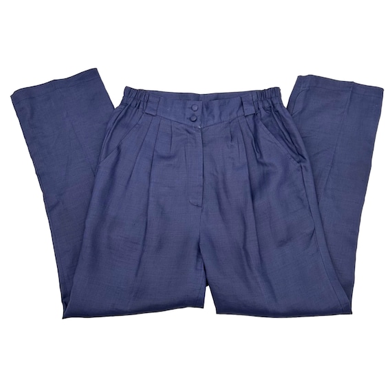Vintage BELLDINI Navy Blue HIGH WAIST Pants W/ Poc