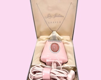 Vintage Lady Sunbeam Electric Shaver W/ Case Pink Glitter Retro Design Tested Working