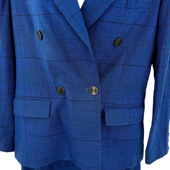 Vintage CHRISTIAN DIOR The Suit Blue Plaid Dbl Br… - image 3