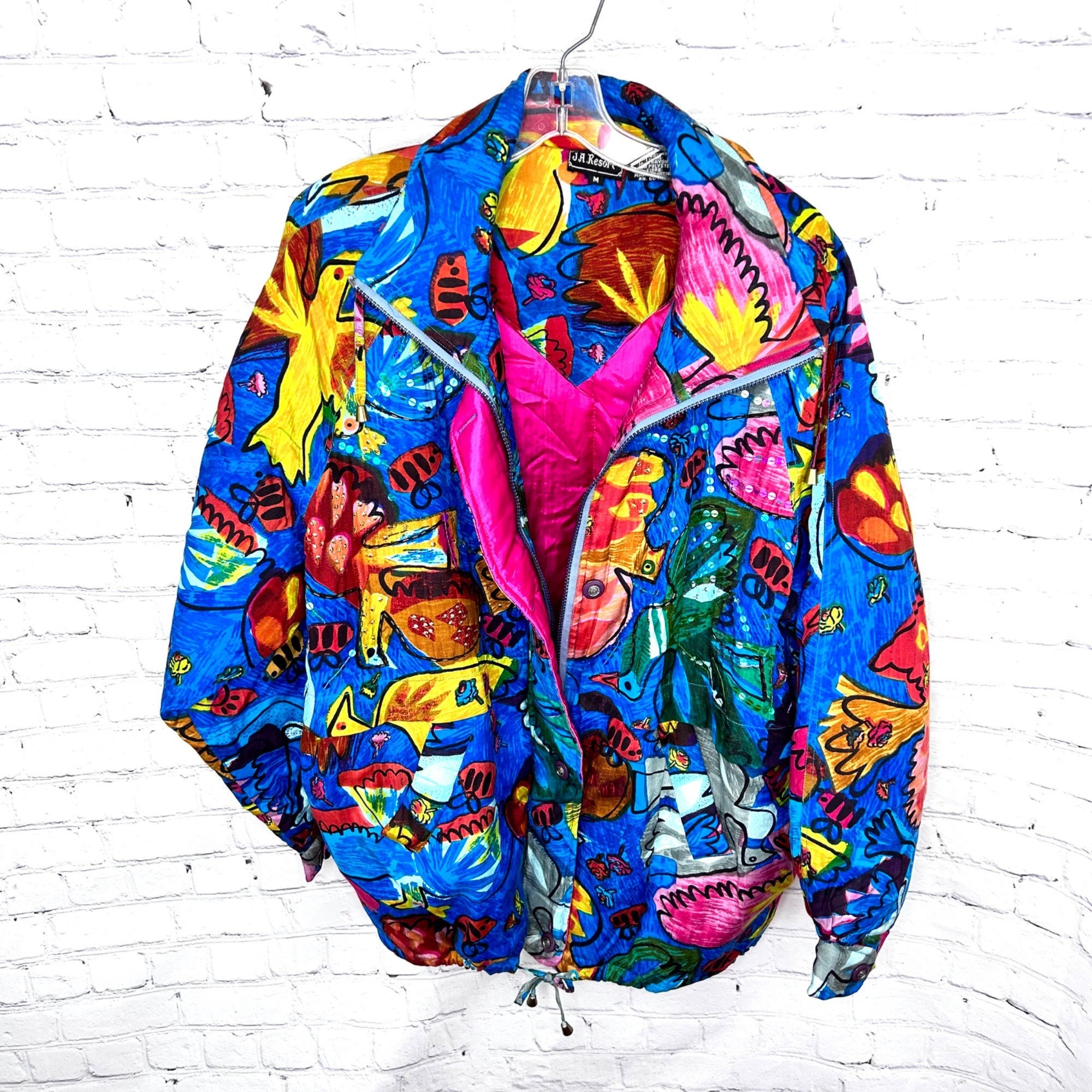VINTAGE JA RESORT Colorful Puffy Sequin Rhinestone Accent
