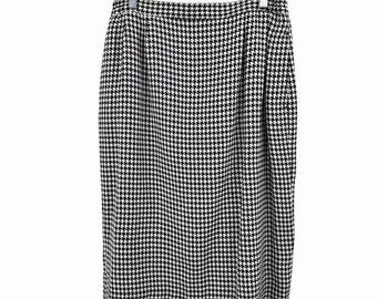 Vintage Morgan Miller Black & White HOUNDSTOOTH PENCIL SKIRT W/ Pockets  - 14