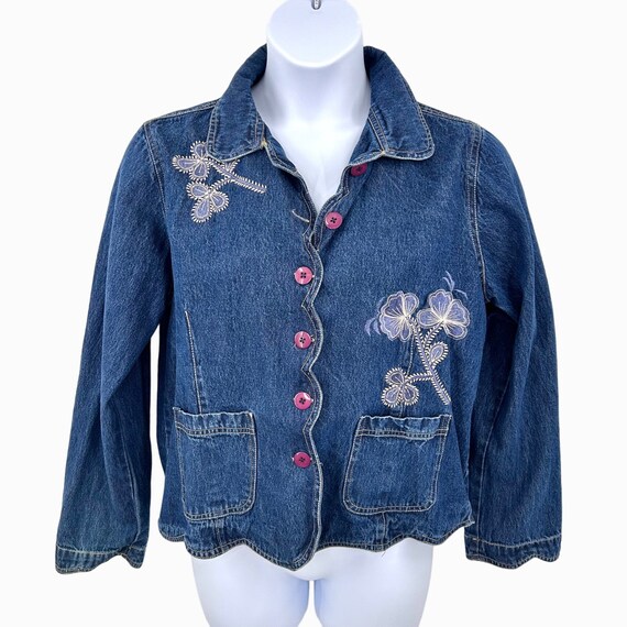 80s floral jean jacket - Gem