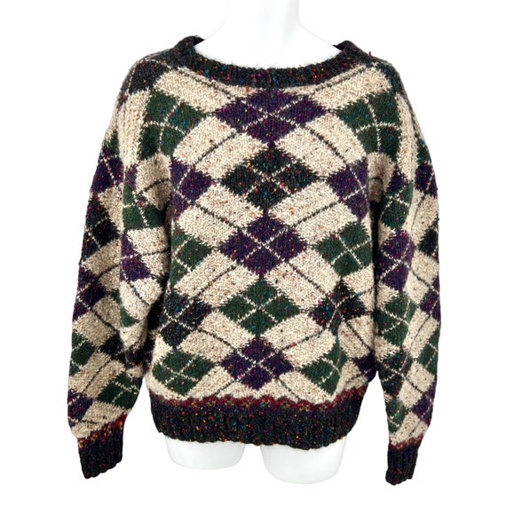 Vintage WOOLRICH Multi-Color CHUNKY Knit Wool Arg… - image 1