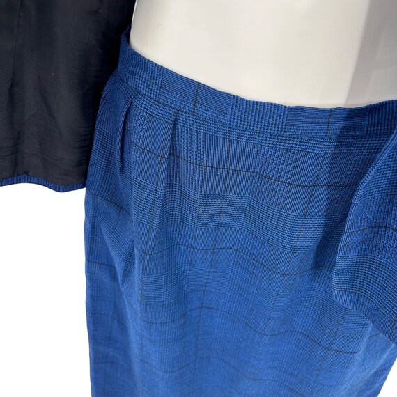 Vintage CHRISTIAN DIOR The Suit Blue Plaid Dbl Br… - image 4