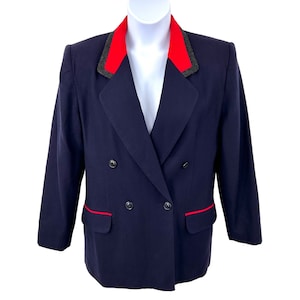 Vintage NORTON MCNAUGHTON Double-Breasted Virgin Wool BLAZER Jacket - 12