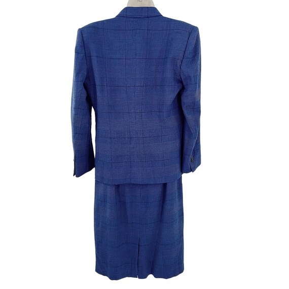 Vintage CHRISTIAN DIOR The Suit Blue Plaid Dbl Br… - image 2