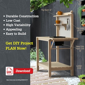 DIY Potting Bench Plan | Gardening Bench | Potting Table