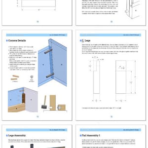 May include: A set of instructions for building a wooden headboard with detailed diagrams and measurements. The instructions include steps for assembling the headboard, side rails, legs, and other components.