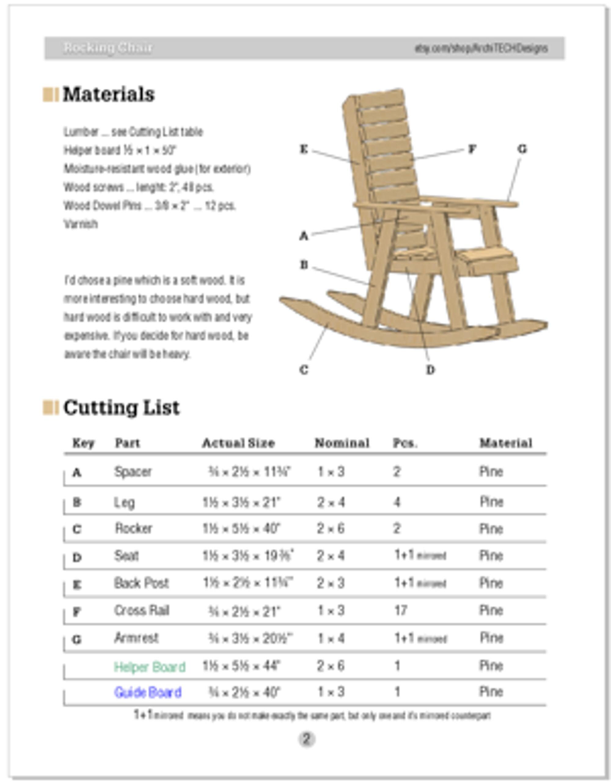 Double Rocking Chair Plans Image To U