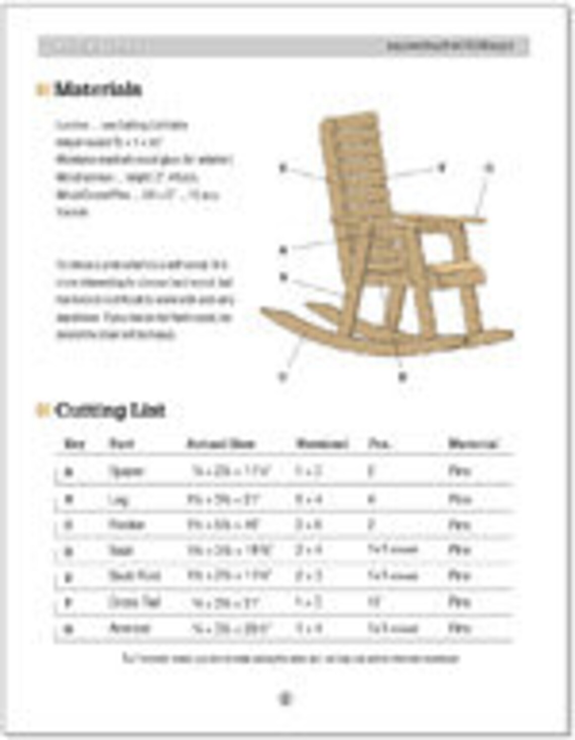 DIY Rocking Chair Instruction Manual Plans for Beginners Etsy