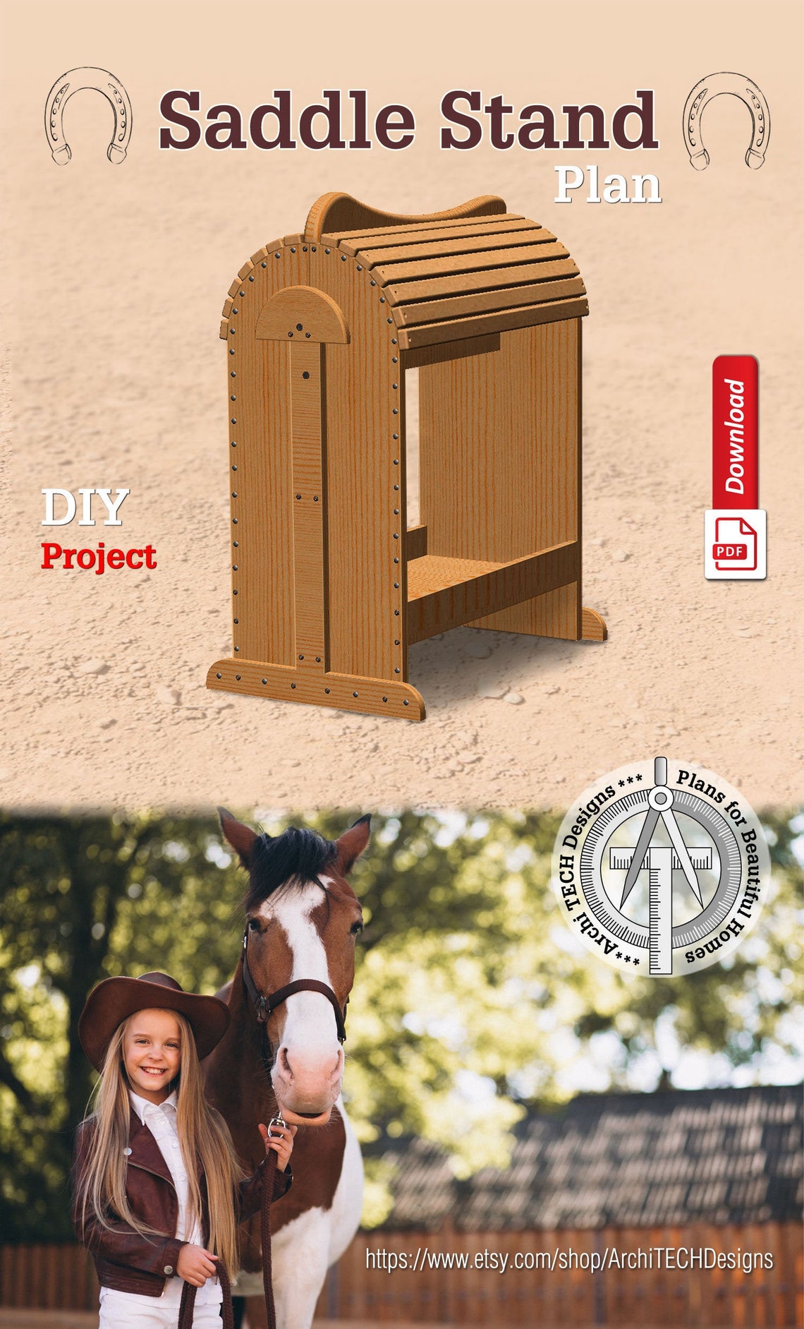 Saddle Stand Plan Saddle Rack Plan Simple DIY Project Etsy