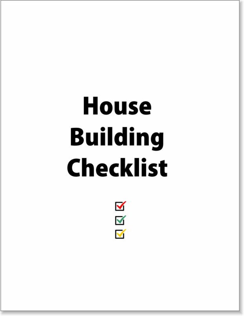 New Home Construction Checklist Building Planner 43 Pages Etsy