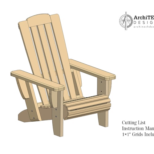Grandpa Adirondack Chair Plans DWG Files for CNC Machines Etsy