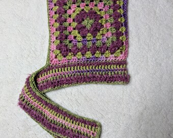 Crochet hoodie scarf scoodie