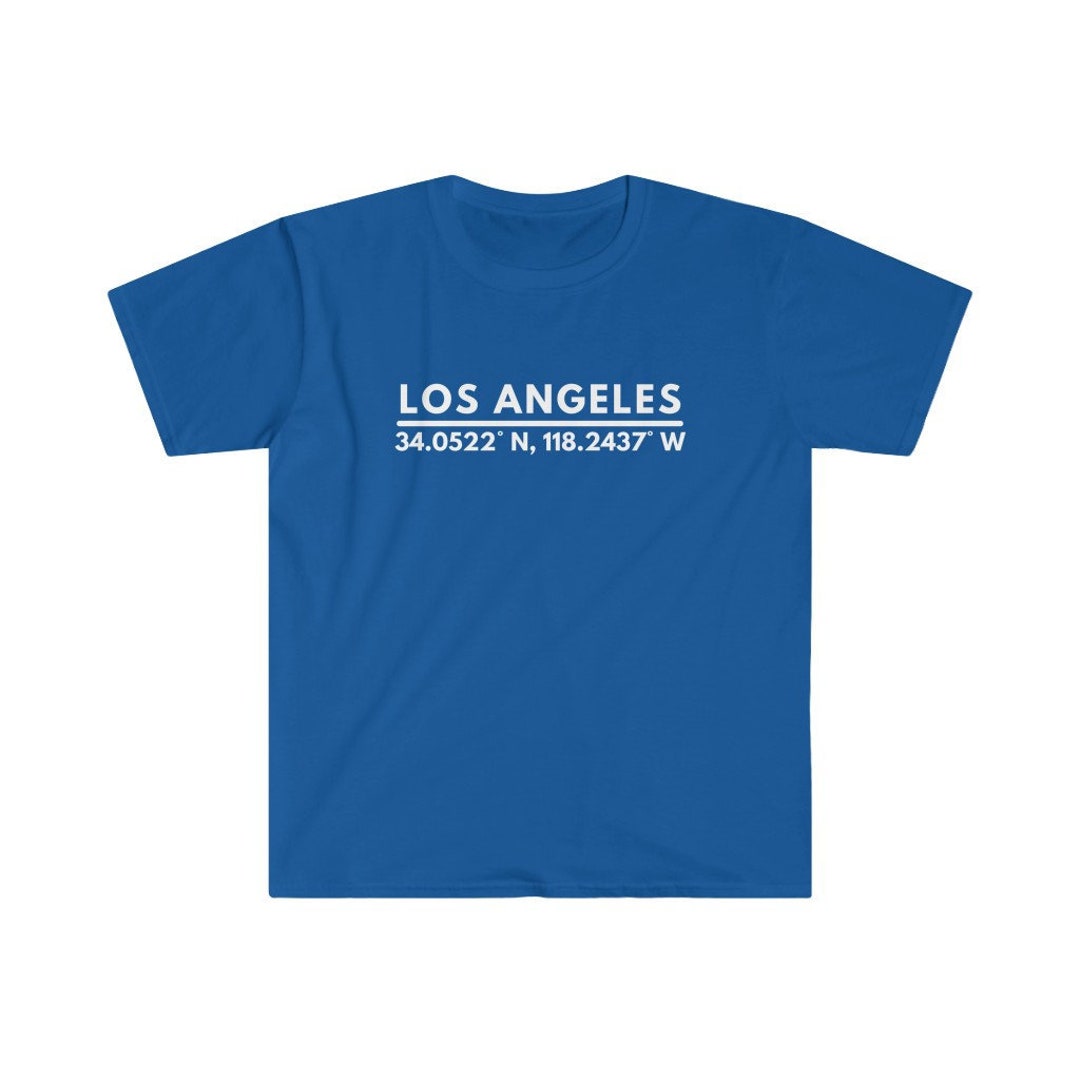 Los Angeles Fan Tshirt LA Dodgers Tshirt Los Angeles Latitude and Longitude Shirt Etsy