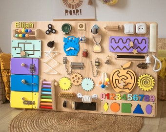 Personalised Montessori board, Sensory board, activity board, Developed board, Baby Montessori toy, Wooden busy board