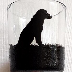 Hand-Painted Glass Dog Tealight Holder – Upcycled Dog Lover Gift Labrador Retriever
