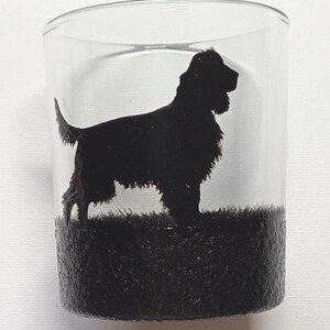 Hand-Painted Glass Dog Tealight Holder – Upcycled Dog Lover Gift Cocker Spaniel