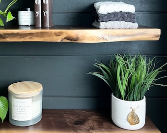 Walnut Live Edge Floating Shelf/shelves | Pantry shelves | Bathroom & Kitchen Shelf/shelves | Book Shelf | Wood Shelf Shelves | Rustic Shelf