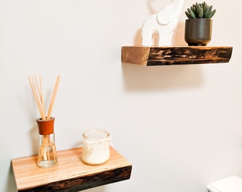 Rustic Live Edge Floating Shelf/shelves | Pantry shelves | Bathroom & Kitchen Shelf/shelves | Book Shelf | Wood Shelf Shelves |